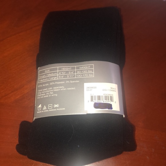 NWT no boundaries footless tights blaxk medium/ large - Picture 3 of 5